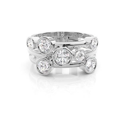 Full Bezel Setting Plain Seven Stone Ring