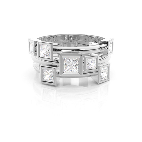 Full Bezel Setting Plain Seven Stone Ring