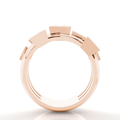 Princess Rose Gold Statement Diamond Rings