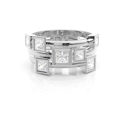 Full Bezel Setting Plain Seven Stone Ring