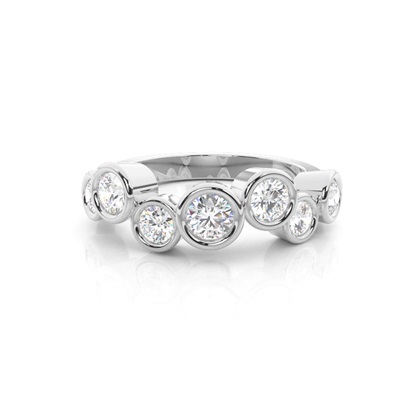 Full Bezel Setting Plain Seven Stone Ring