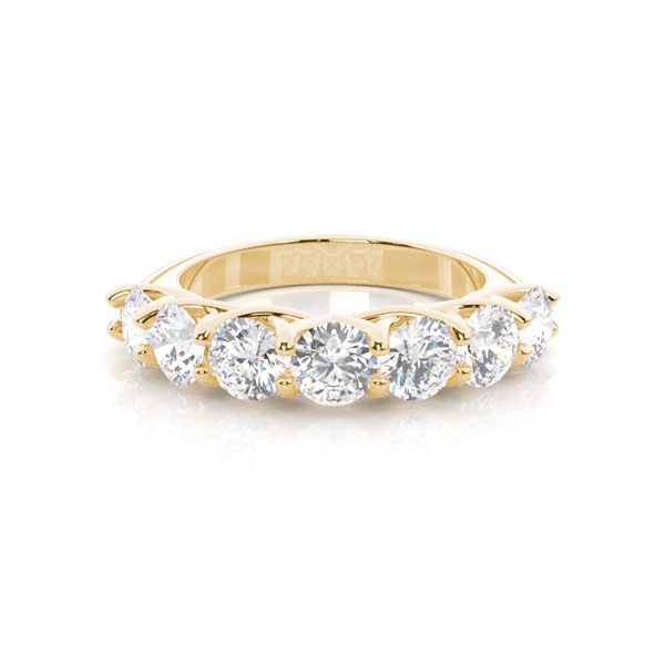 4 Prong Setting Plain Seven Stone Ring