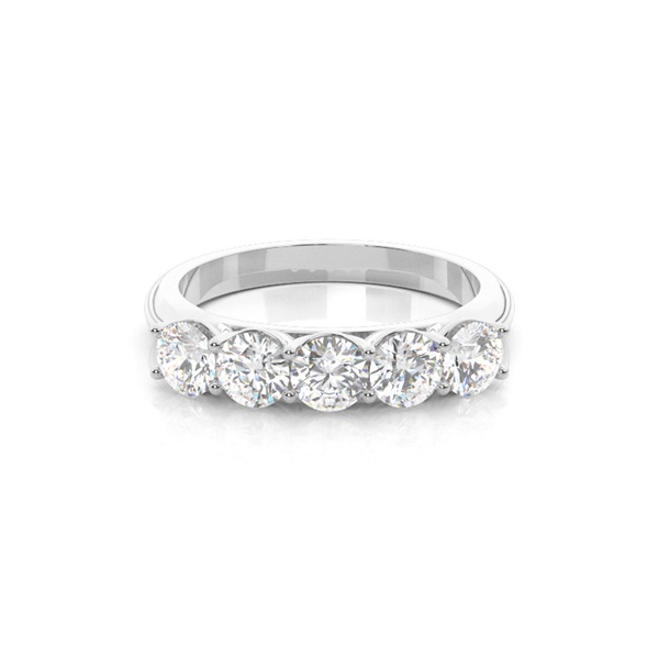 4 Prong Setting Plain Five Stone Ring