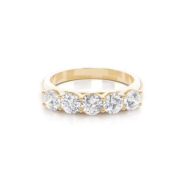 4 Prong Setting Plain Five Stone Ring