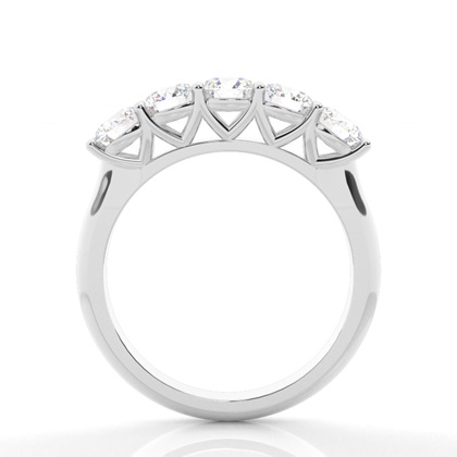 4 Prong Setting Plain Five Stone Ring