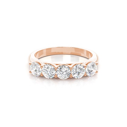 Rose Gold 5 Stone Diamond Rings