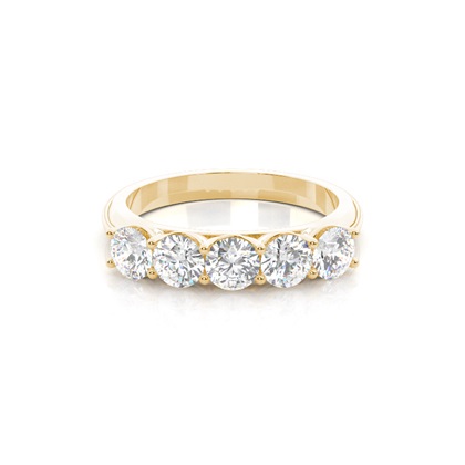 Yellow Gold 5 Stone Diamond Rings