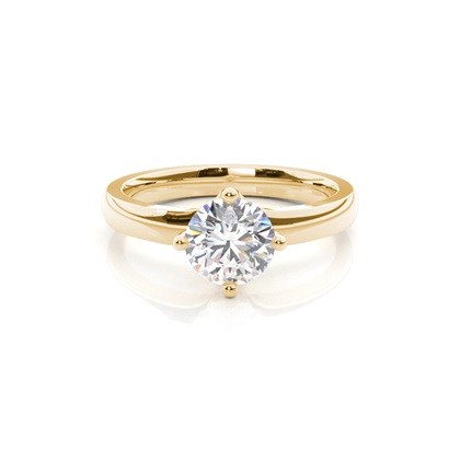 Yellow Gold Solitaire Diamond Rings 