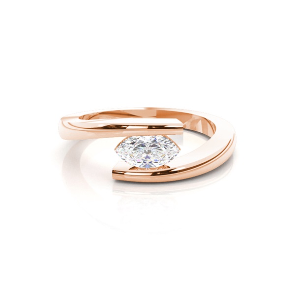 Diamant Ring in einer Zargenfassung