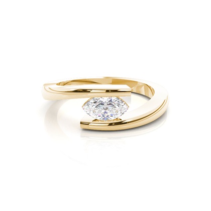 Yellow Gold Solitaire Diamond Rings 