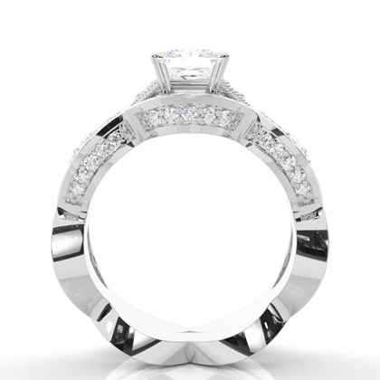 Princess Platinum Bridal Set Engagement Rings