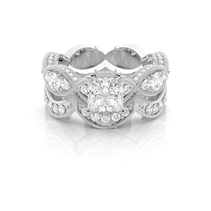 Princess Bridal Set Diamond Engagement Rings