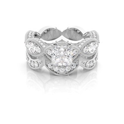Multi Diamant Verlobungsring in einer Krappenfassung mit Schulter Diamanten