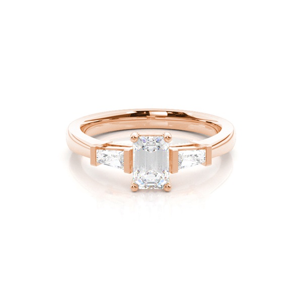 4 Prong Setting Plain Three Stone Ring