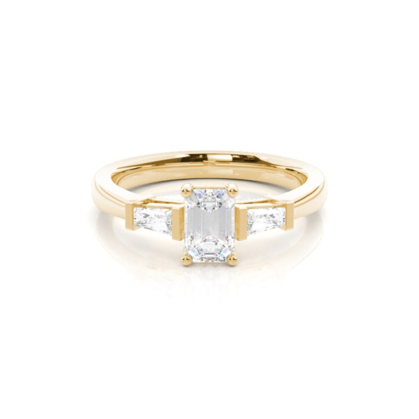 4 Prong Setting Plain Three Stone Ring