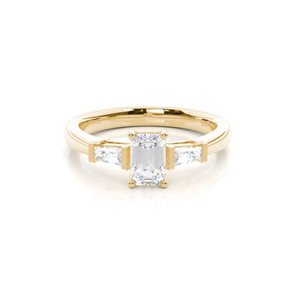 Yellow Gold Three Stone Diamond Rings