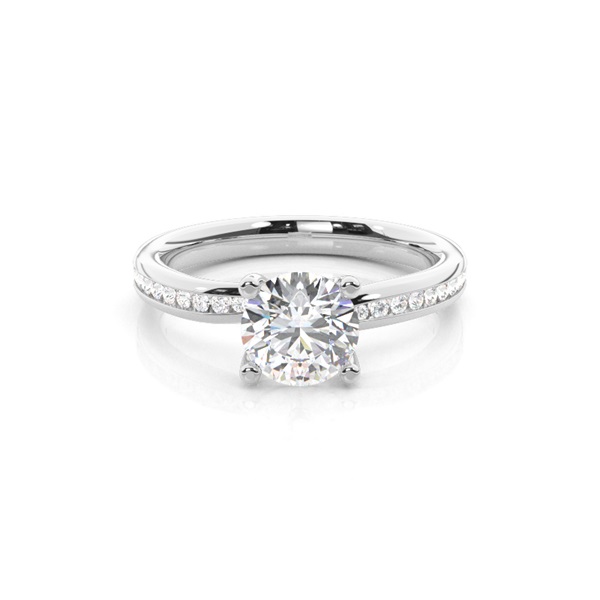 4 Prong Setting Side Stone Engagement Ring