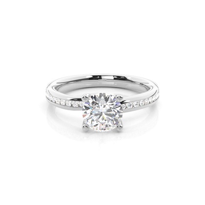 4 Prong Setting Side Stone Engagement Ring