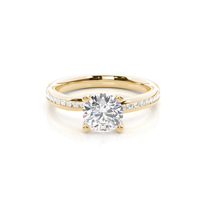 Yellow Gold Side Stone Diamond Rings