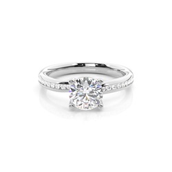 4 Prong Setting Side Stone Engagement Ring
