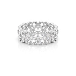 Prong Setting Round Diamond Full Eternity Diamond Ring