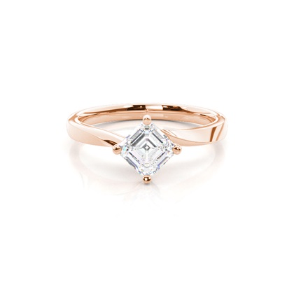 Asscher Rotgold Diamantringe