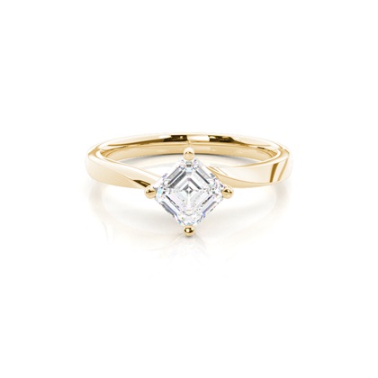 Asscher Gelbgold Diamantringe