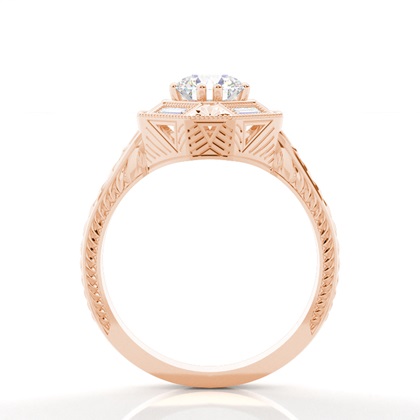 Rose Gold Halo Diamond Engagement Rings