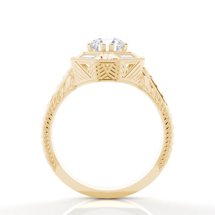 Yellow Gold Halo Diamond Engagement Rings