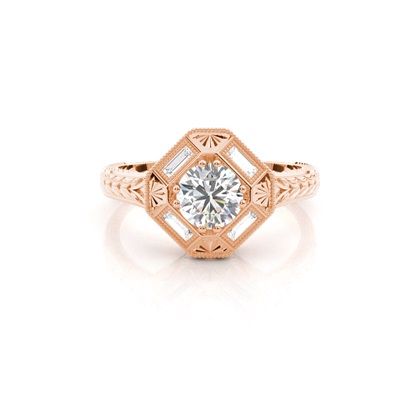 Rose Gold Halo Diamond Engagement Rings