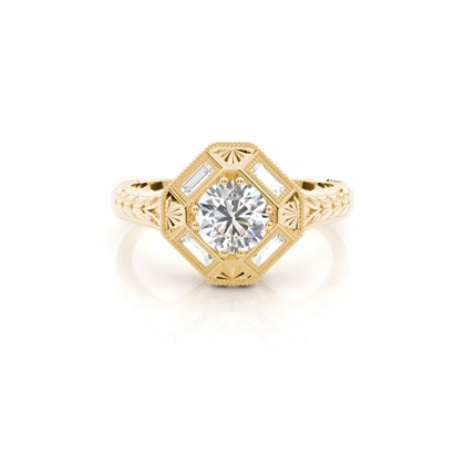 Yellow Gold Halo Diamond Engagement Rings