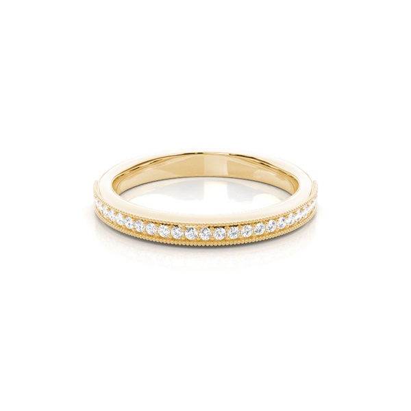 Pave Setting Round Diamond Half Eternity Diamond Ring