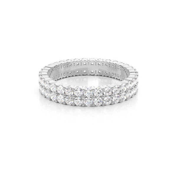 Prong Setting Round Diamond Full Eternity Diamond Ring