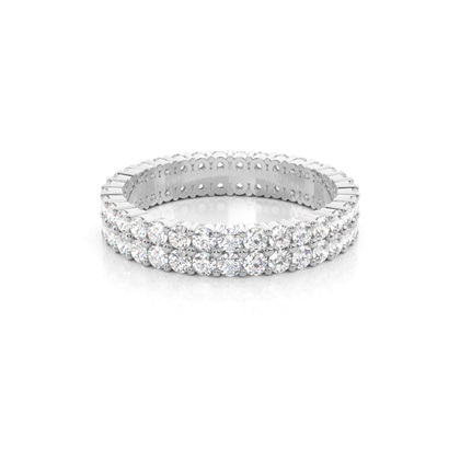 Prong Setting Round Diamond Full Eternity Diamond Ring