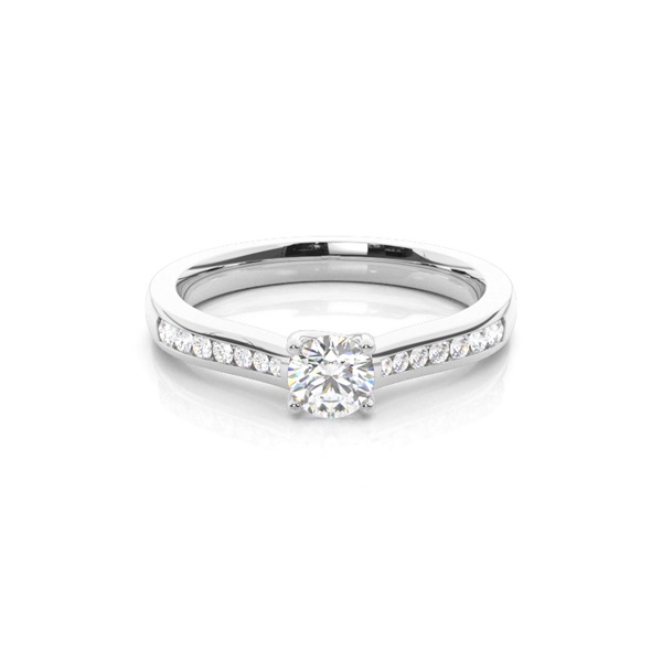 4 Prong Setting Side Stone Engagement Ring