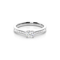 4 Prong Setting Side Stone Engagement Ring