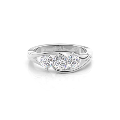 Prong Setting Plain Three stone Ring