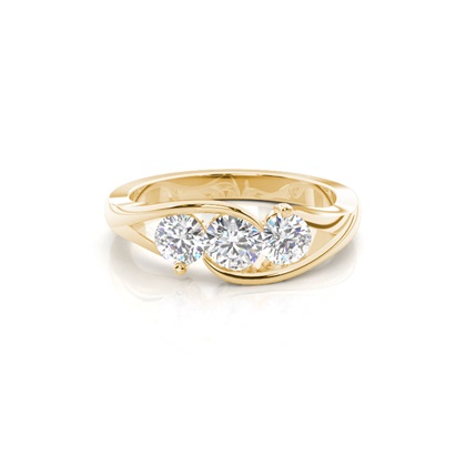 Prong Setting Plain Three stone Ring