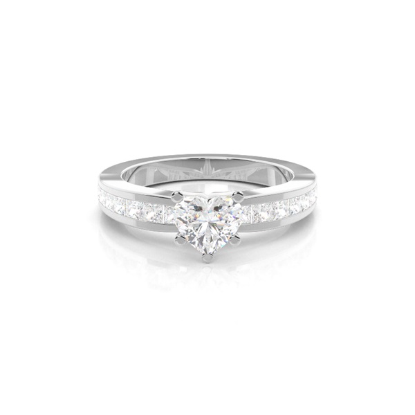 5 Prong Setting Side Stone Engagement Ring