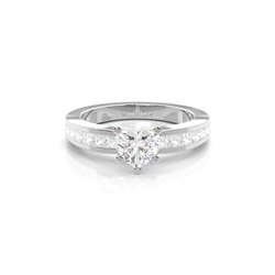 5 Prong Setting Side Stone Engagement Ring