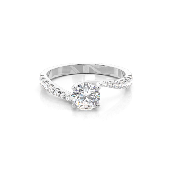4 Prong Setting Side Stone Engagement Ring