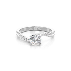 4 Prong Setting Side Stone Engagement Ring