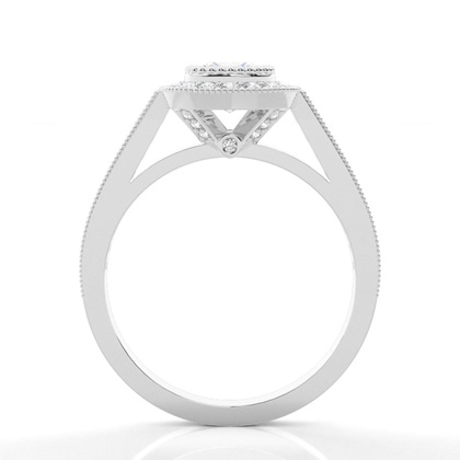 Cushion Side Stone Diamond Rings