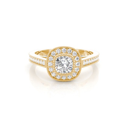 Yellow Gold Halo Engagement Rings