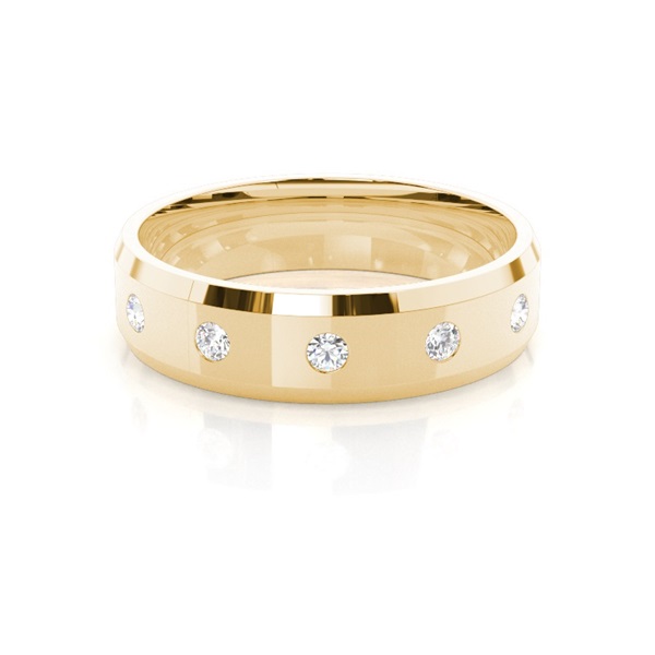 Five Stone Studded Diamond Wedding Band