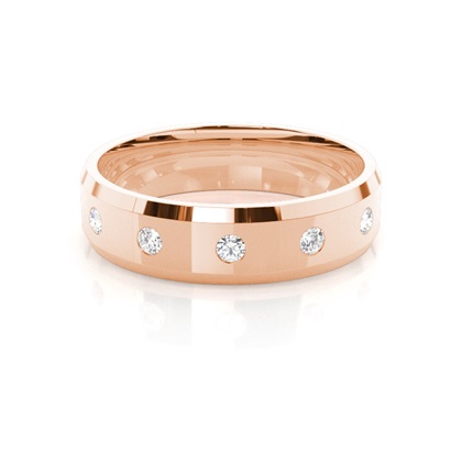 Five Stone Studded Diamond Wedding Band