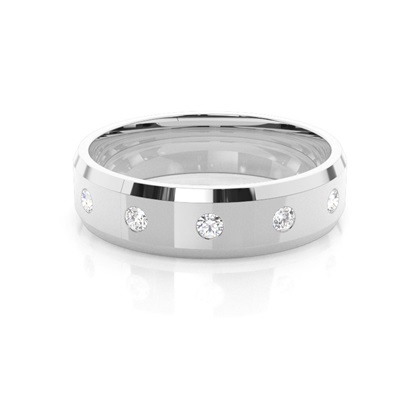 Five Stone Studded Diamond Wedding Band