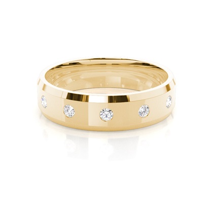 Five Stone Studded Diamond Wedding Band