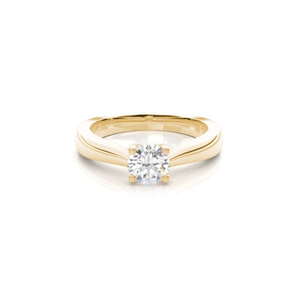 Yellow Gold Solitaire Diamond Rings 