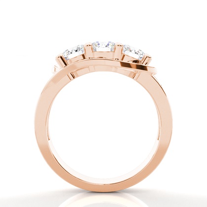 4 Prong & Channel Setting Studded Three stone Ring